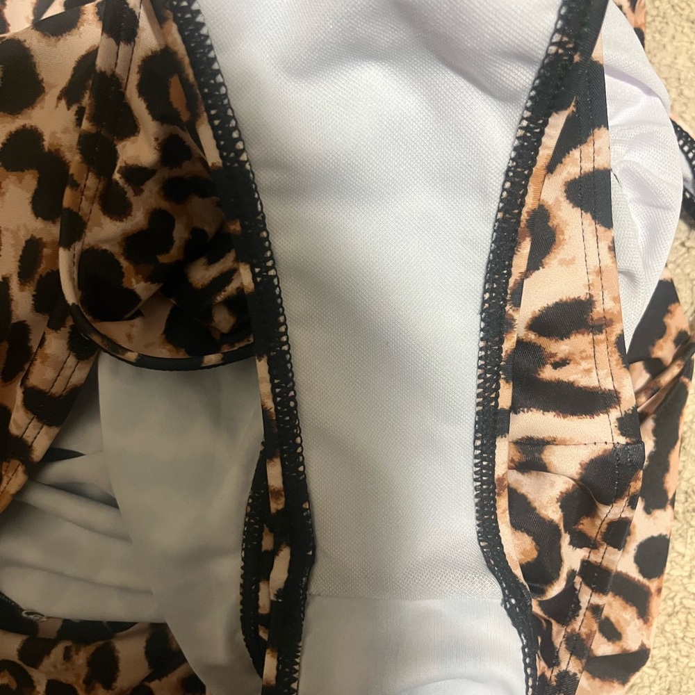 Leopard Print Wrap Swimsuit - Picture 3 of 4